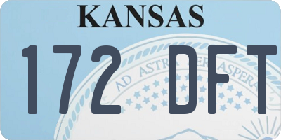 KS license plate 172DFT