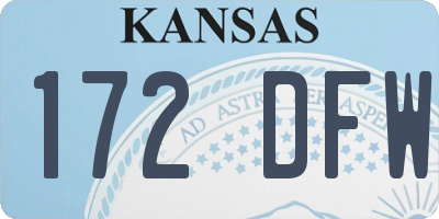 KS license plate 172DFW