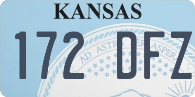 KS license plate 172DFZ