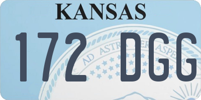 KS license plate 172DGG
