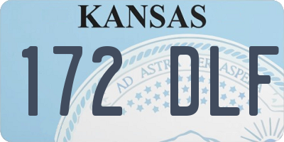 KS license plate 172DLF