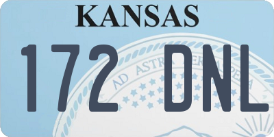 KS license plate 172DNL
