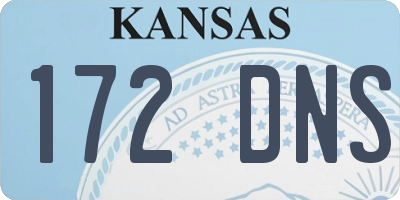 KS license plate 172DNS