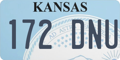 KS license plate 172DNU