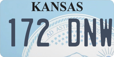 KS license plate 172DNW