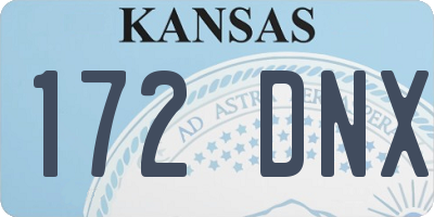 KS license plate 172DNX