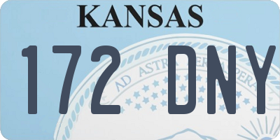 KS license plate 172DNY