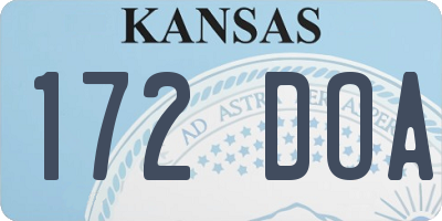 KS license plate 172DOA