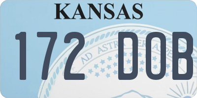 KS license plate 172DOB