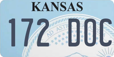 KS license plate 172DOC