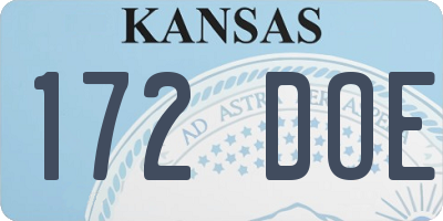 KS license plate 172DOE