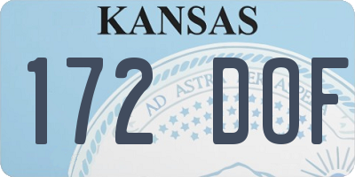 KS license plate 172DOF