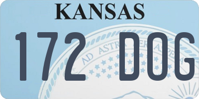 KS license plate 172DOG