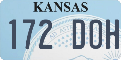 KS license plate 172DOH