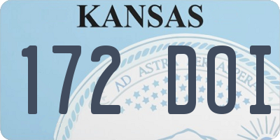 KS license plate 172DOI