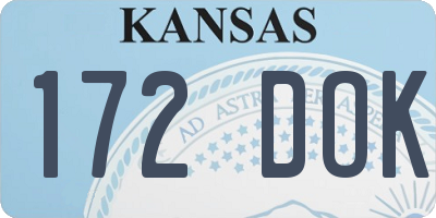 KS license plate 172DOK