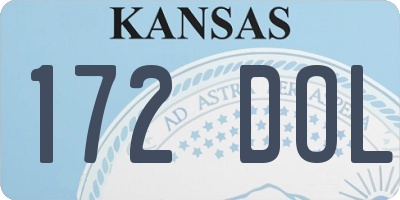 KS license plate 172DOL