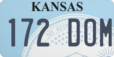 KS license plate 172DOM