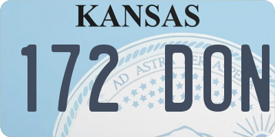 KS license plate 172DON