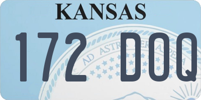 KS license plate 172DOQ