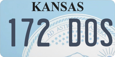 KS license plate 172DOS