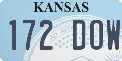 KS license plate 172DOW