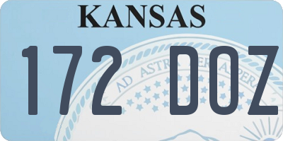 KS license plate 172DOZ
