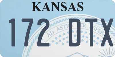 KS license plate 172DTX