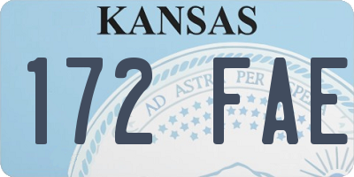 KS license plate 172FAE