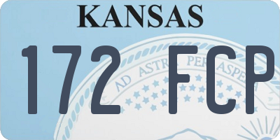 KS license plate 172FCP