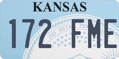 KS license plate 172FME