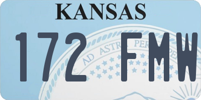 KS license plate 172FMW