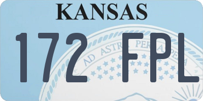 KS license plate 172FPL
