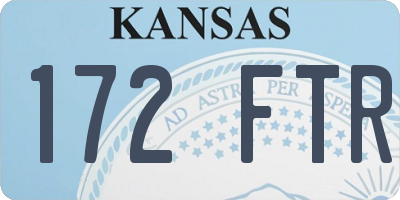 KS license plate 172FTR