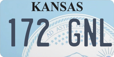 KS license plate 172GNL