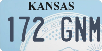 KS license plate 172GNM