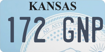KS license plate 172GNP