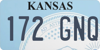 KS license plate 172GNQ