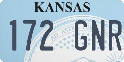 KS license plate 172GNR