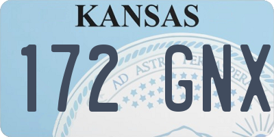 KS license plate 172GNX