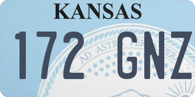KS license plate 172GNZ