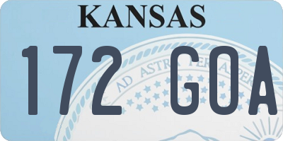 KS license plate 172GOA