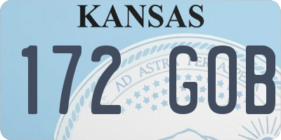 KS license plate 172GOB