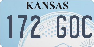 KS license plate 172GOC