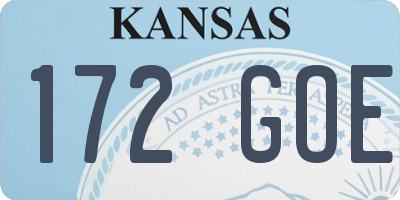 KS license plate 172GOE