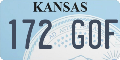 KS license plate 172GOF