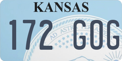KS license plate 172GOG
