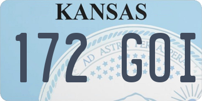 KS license plate 172GOI