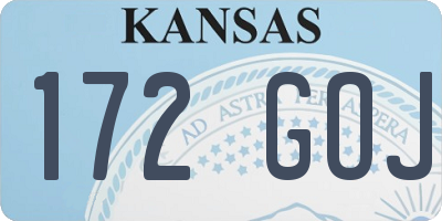 KS license plate 172GOJ