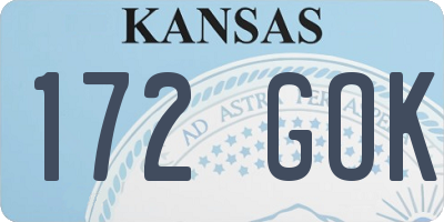 KS license plate 172GOK